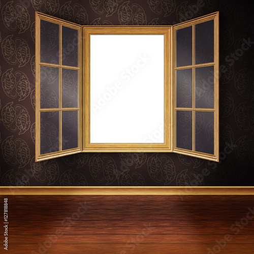 Wooden Window in Room