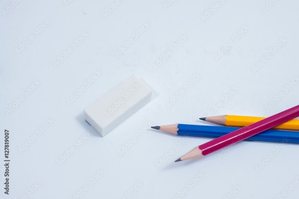 image of a notebooks and pencil on the desk, close-up image of a notebooks and pencil on the desk, close-up