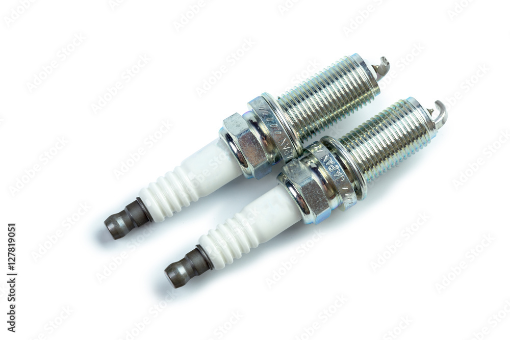 spark plugs isolated on white