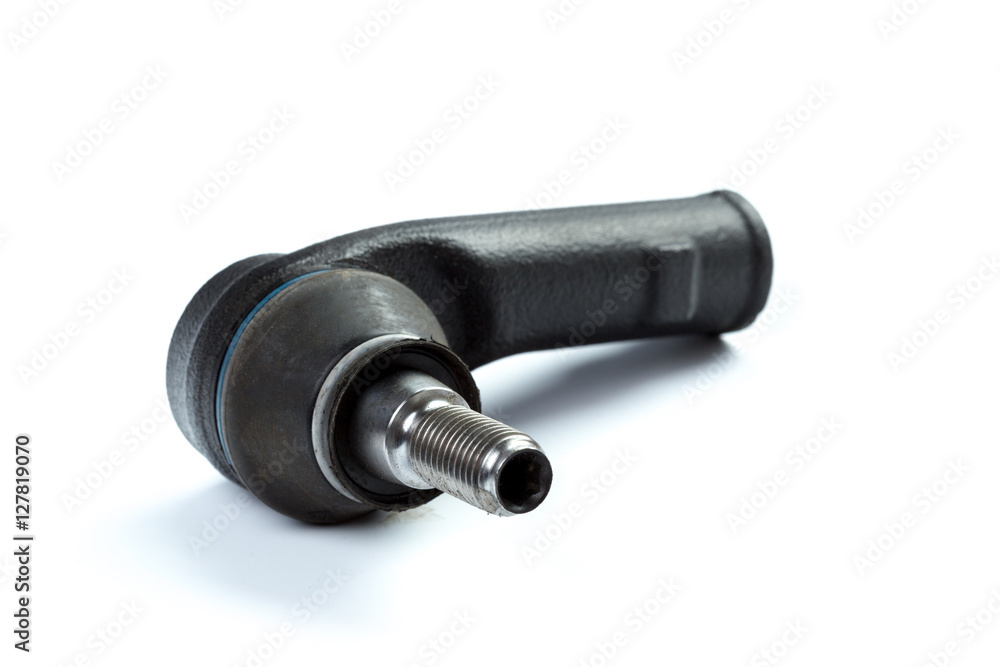 Automobile steering rod tip isolated on a white background Automobile steering rod tip isolated on a white background