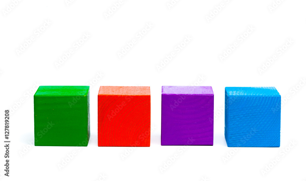 colored children cubes on white isolated background colored children cubes on white isolated background