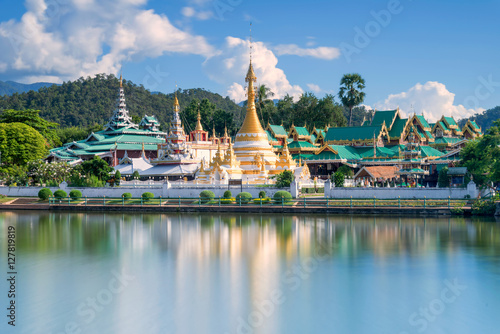 Wat Jongklang - Wat Jongkham the most favourite place for tourist in Mae hong son, Thailand