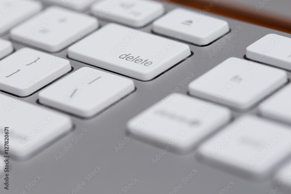 Close up of keyboard delete button Close up of keyboard delete button