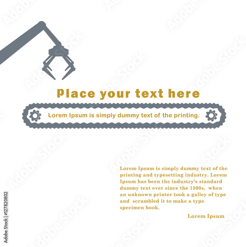 the icon of the conveyor with place for your text. The concept of industrial production.
