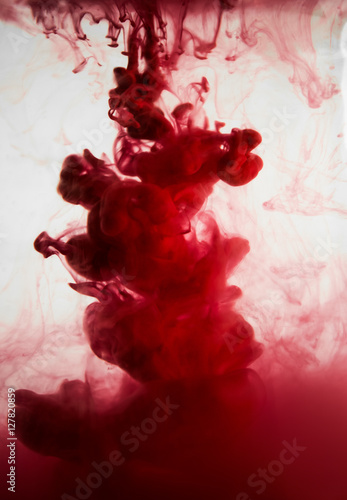 Obraz na płótnie red dye in water 