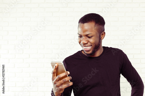 African american man with samrtphone