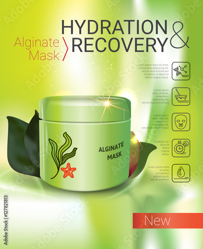 Vector Illustration with Alginate Mask container.