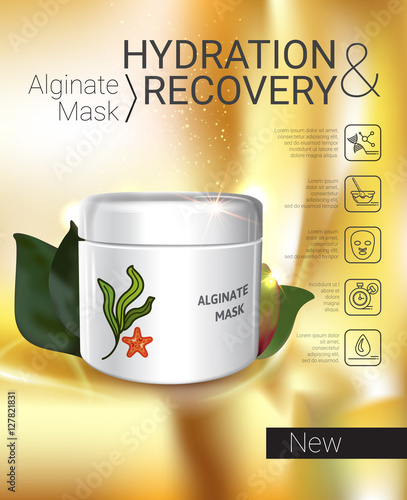Vector Illustration with Alginate Mask container.