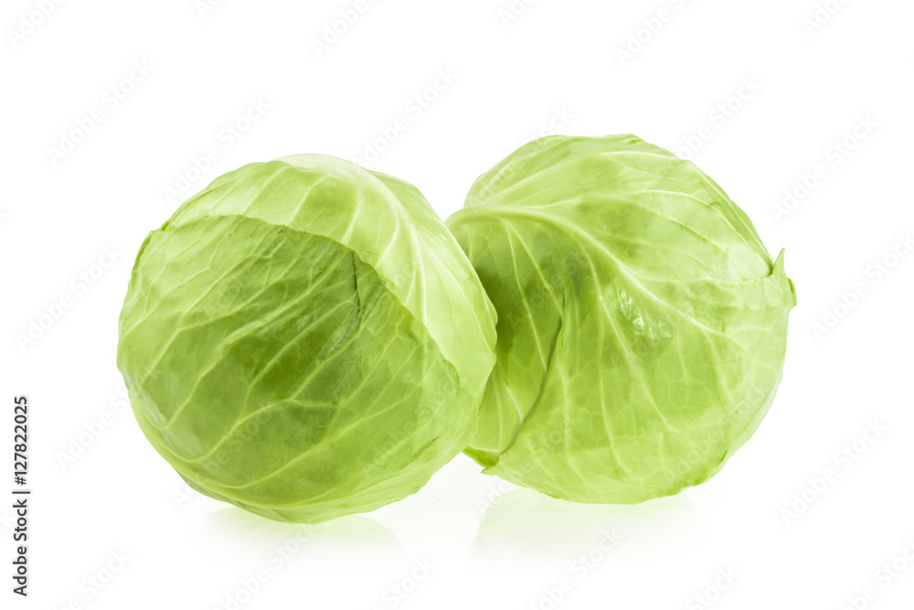 Green cabbage isolated on white background Green cabbage isolated on white background