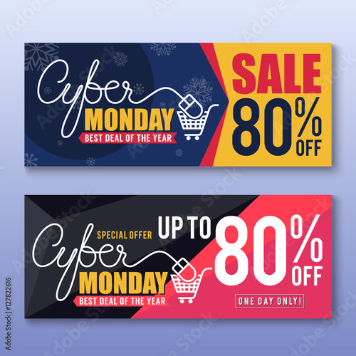 Cyber Monday Sale Banner Background for Good Deal Promotion. Cyber Monday Tags and Label Design.Vector illustration