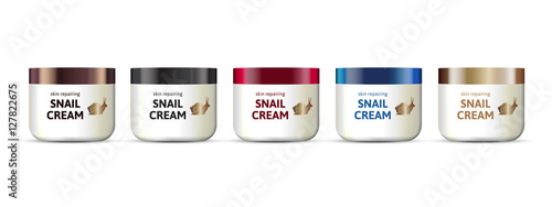 Vector illustration of realistic cream containers isolated on white background