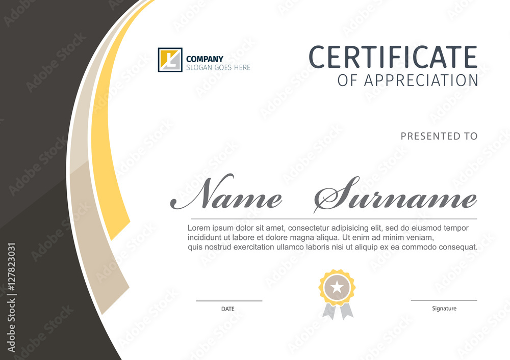Fototapeta premium Vector template for certificate or diploma