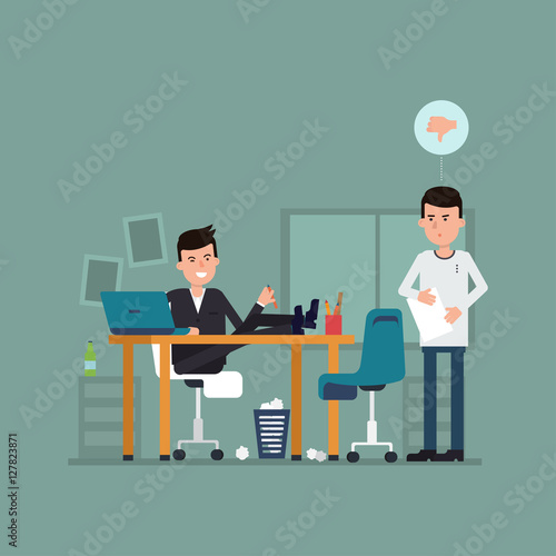 Vector flat concept of interview on a bad job.