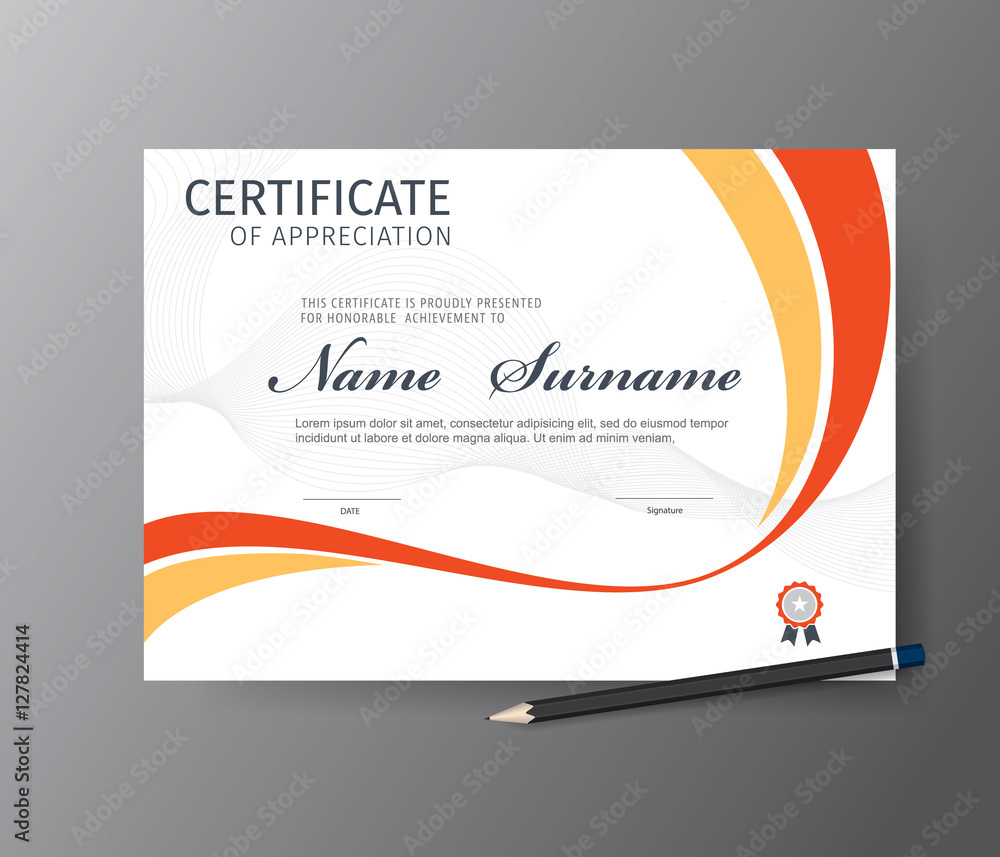 Vector template for certificate or diploma