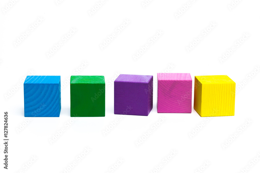 colored children cubes on white isolated background colored children cubes on white isolated background