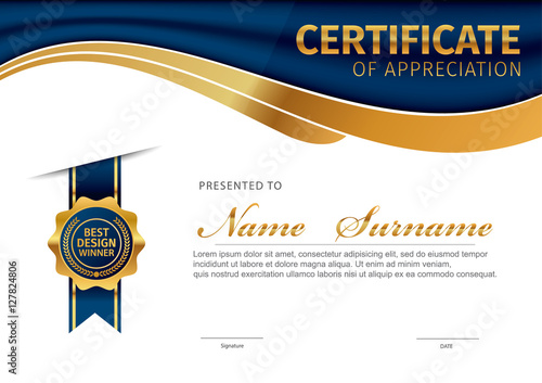 Vector template for certificate or diploma