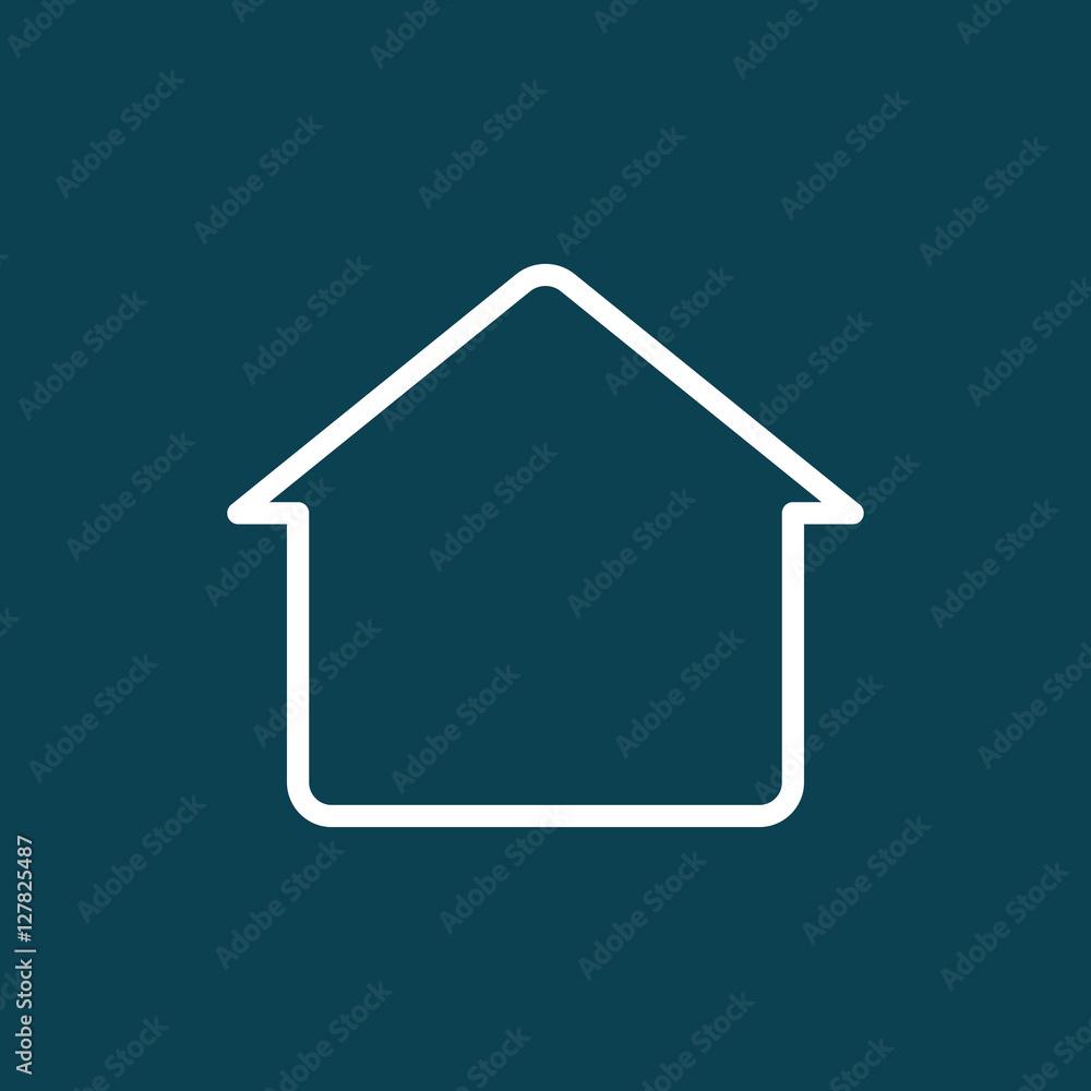thin line home, house icon on blue background thin line home, house icon on blue background