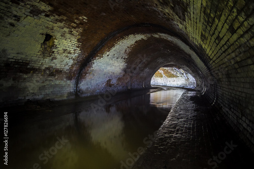 Underground river Neglinnaya flowing in the collector sewer under Moscow. 
