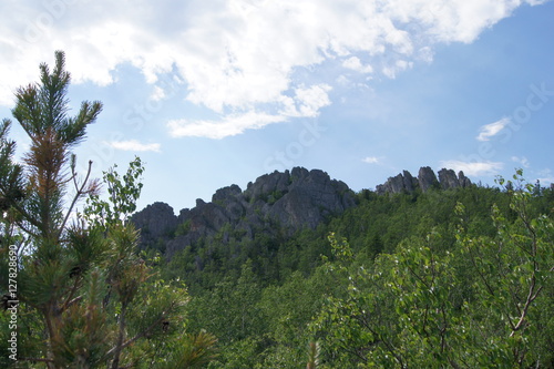 stone ridge surrounded by greenery