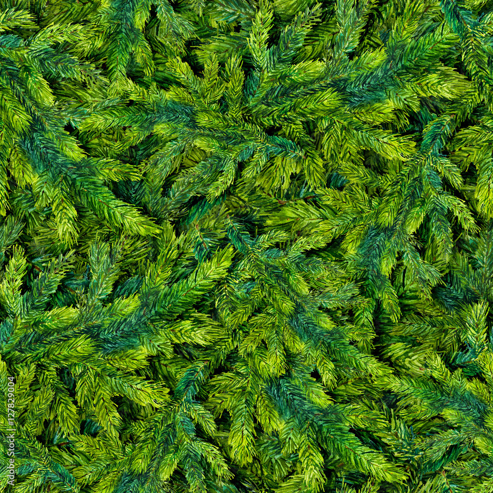 Seamless pattern with pine branches, hand drawn watercolor illustration, watercolour design for fabric, textile, wrapping paper, card, invitation, wallpaper, web design Seamless pattern with pine branches, hand drawn watercolor illustration, watercolour design for fabric, textile, wrapping paper, card, invitation, wallpaper, web design