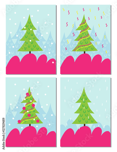 Winter cards set
