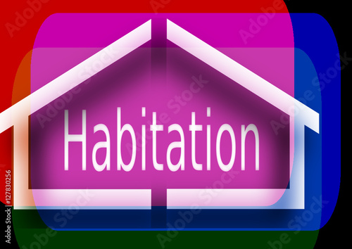 habitation,sur pictogramme coloré