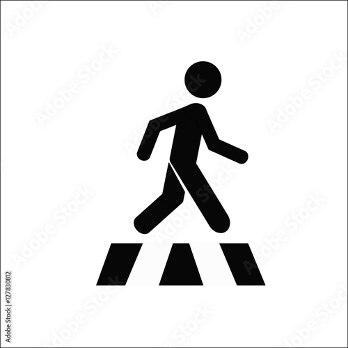 Pedestrian cross walk icon vector isolate on white back ground