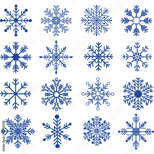Blue Snowflakes Silhouette collections
