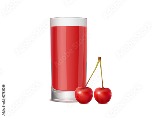 a glass of juice from cherries
