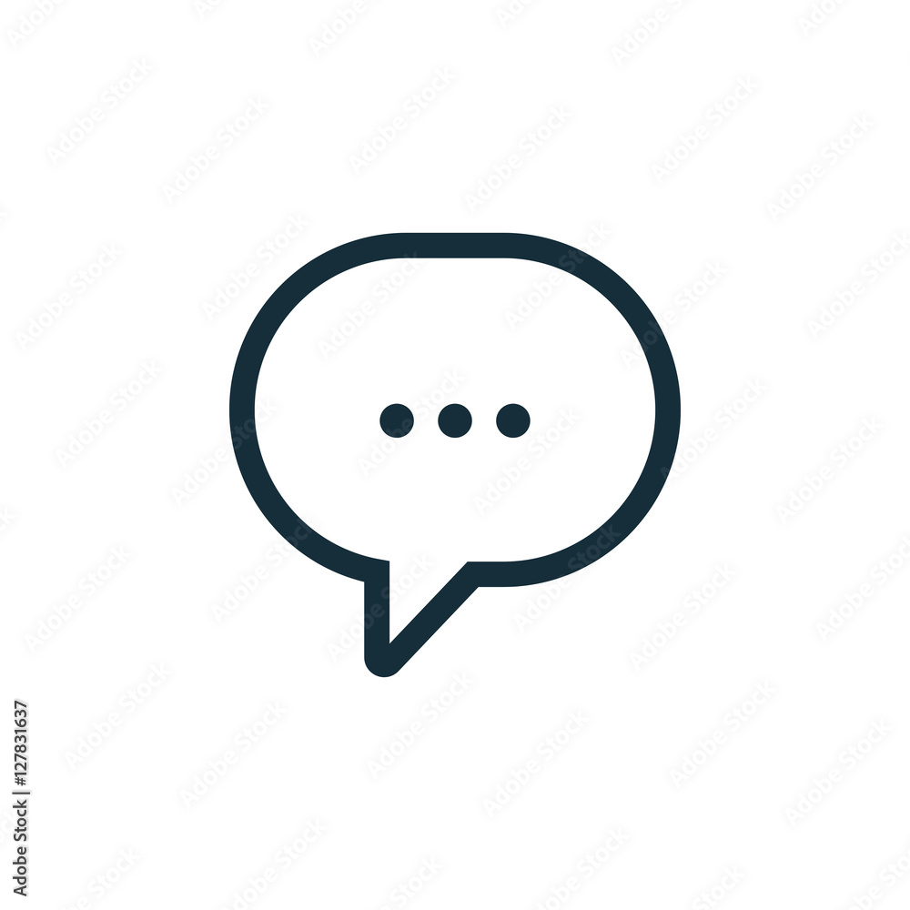 thin line chat, speech, bubble, chatting icon on white backgrou thin line chat, speech, bubble, chatting icon on white backgrou
