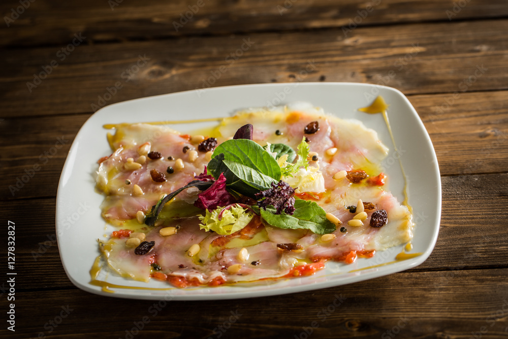 Carpaccio cod salad Carpaccio cod salad