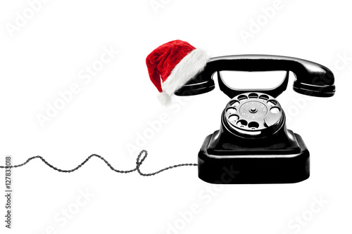 Telefon mit Weihnachtsmütze