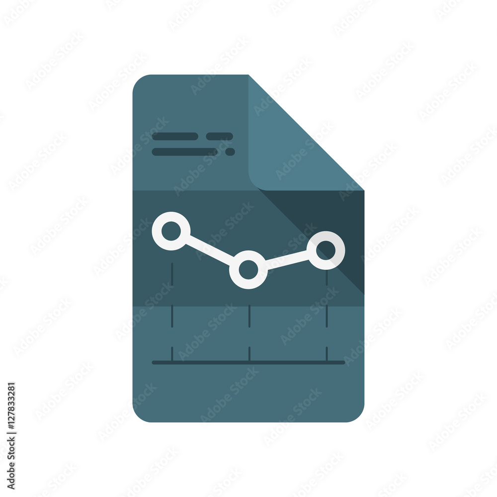 Graphs, charts on paper. Vector icon. Graphs, charts on paper. Vector icon.
