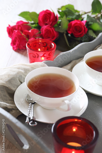 Romantic Tea drink for two in Valentine's Day