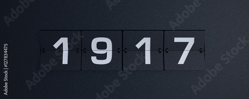 Naklejka 3d rendering flip board year 1917