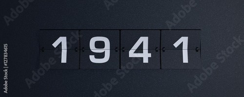Plakat 3d rendering flip board year 1941
