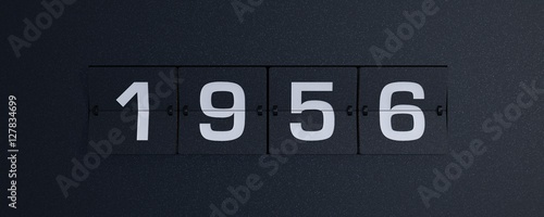 Obraz na płótnie 3d rendering flip board year 1956