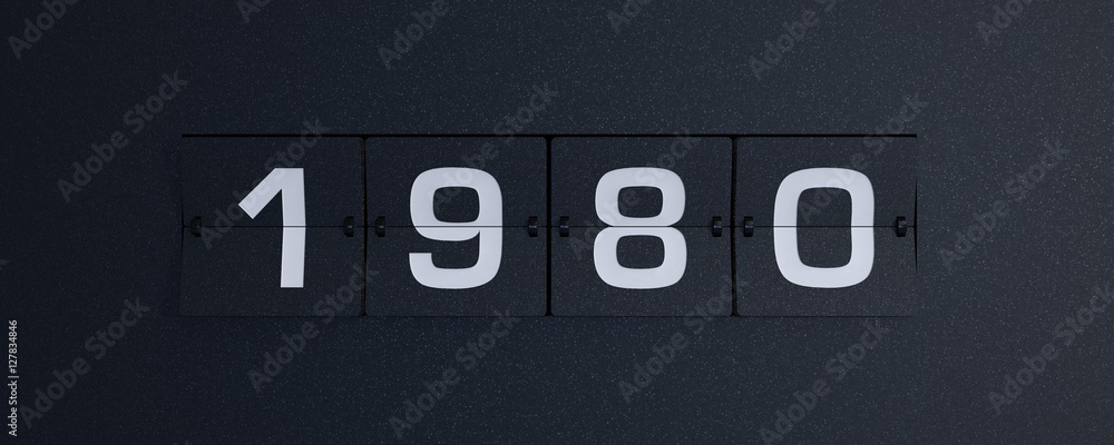 3d rendering flip board year 1980 3d rendering flip board year 1980
