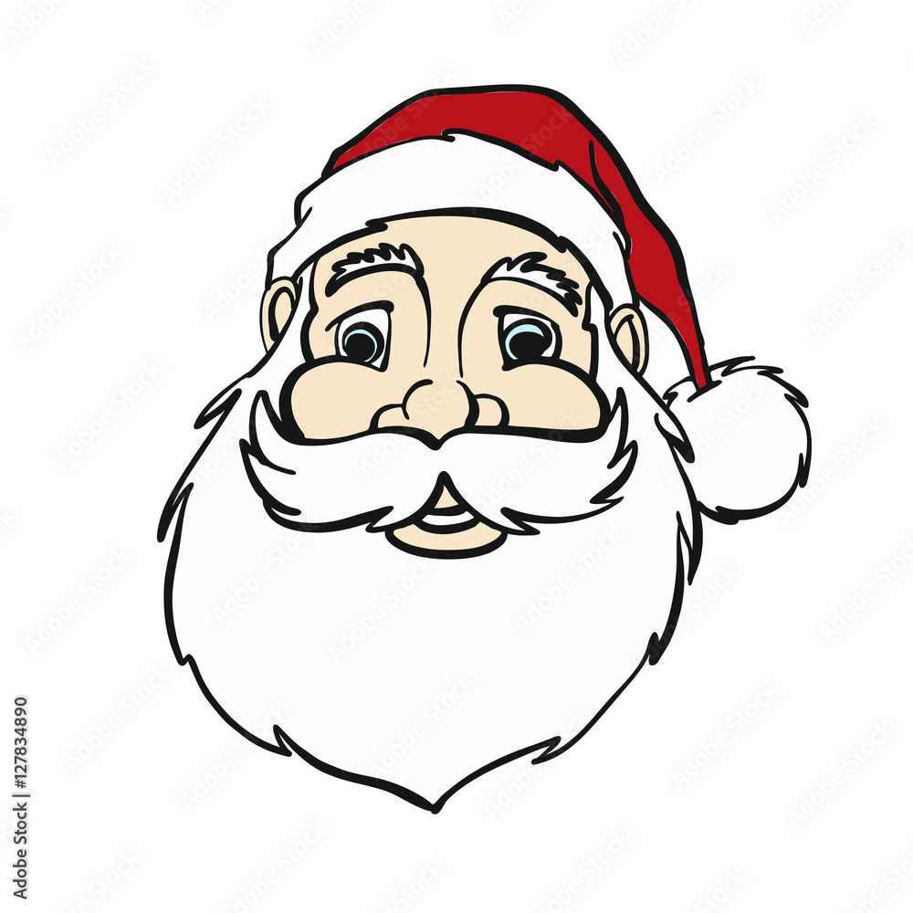 Weihnachtsmann Portrait Vektor Skizze Stock-Vektorgrafik | Adobe Stock
