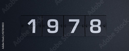 3d rendering flip board year 1978