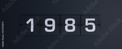Plakat 3d rendering flip board year 1985