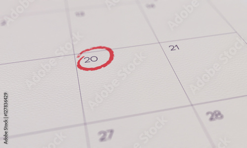 Calendar Yellow Pin day 20