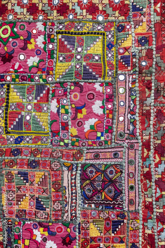 Rajasthani textile fabric embroidery, Pushkar, Rajasthan, India
