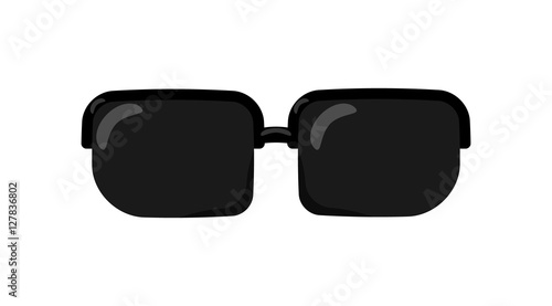 black sunglasses in flat style