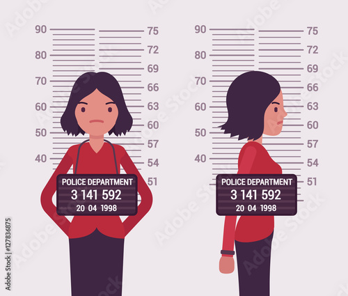 Mugshot of a young white woman