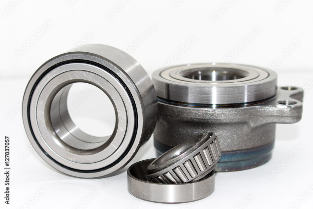 Wheel hub, wheel bearing car isolated on white background.Spare parts for the car. Wheel hub, wheel bearing car isolated on white background.Spare parts for the car.