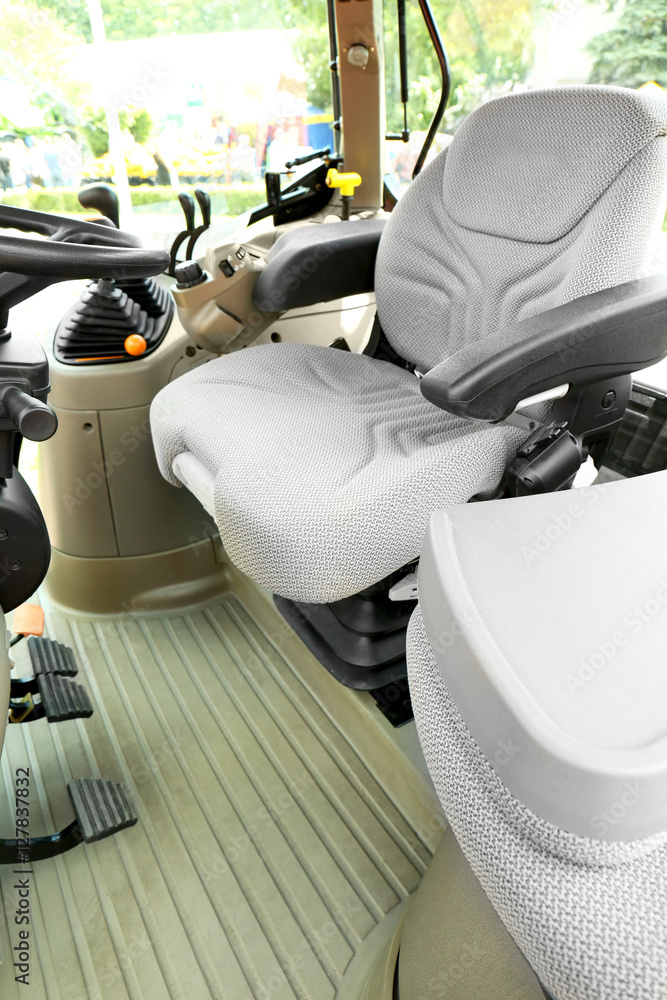 Naklejka premium Modern tractor cabin interior