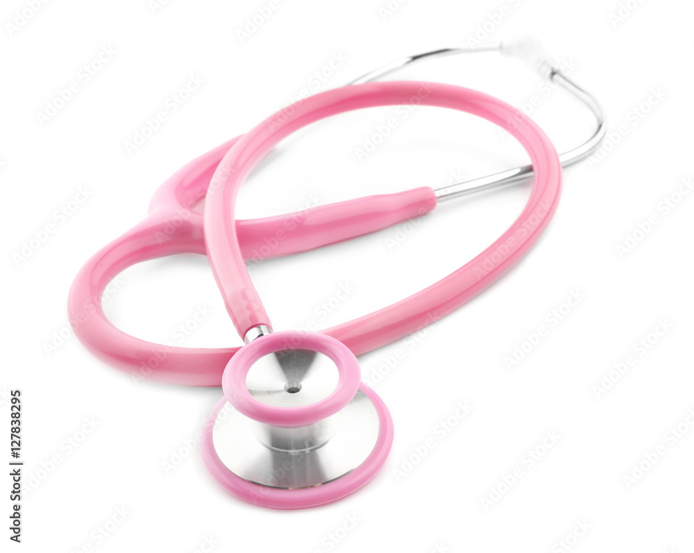 Pink stethoscope isolated on white Pink stethoscope isolated on white
