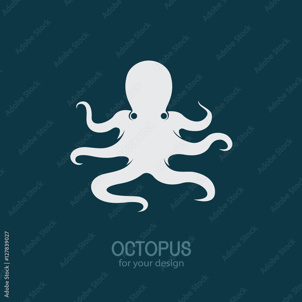 Vector of an octopus on blue background, Vector illustration. An Stock