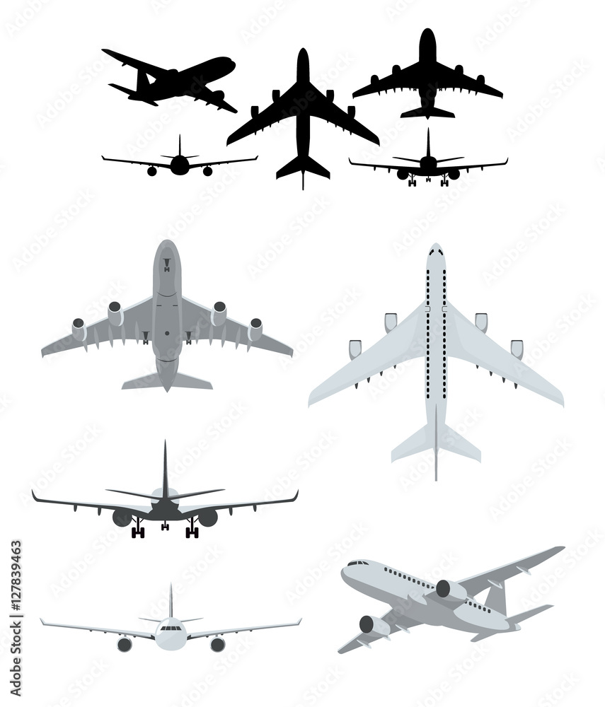 Airplane silhouettes collection Airplane silhouettes collection